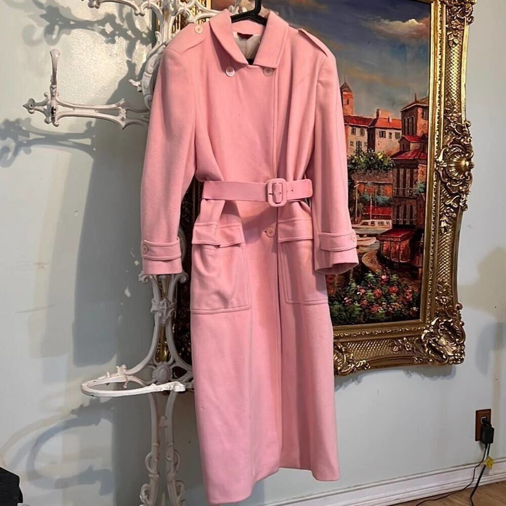 SISLEY 100% WOOL PINK PEA COAT OVERSIZE‎ SIZE S